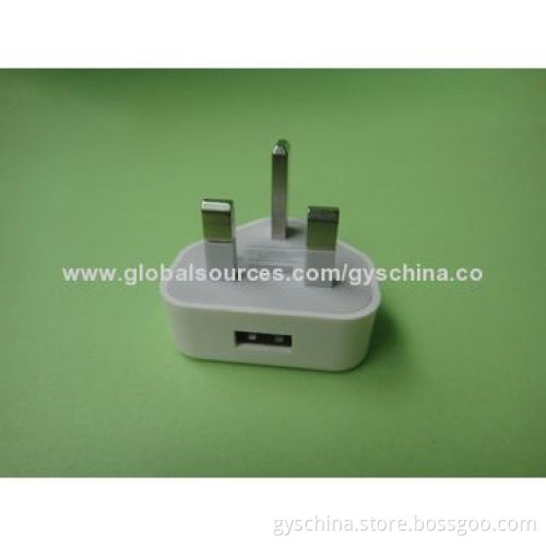 UK Mains USB Wall 3-pin Power Plug Charger Adapter for iPhone 5/4/4S with CE Mark